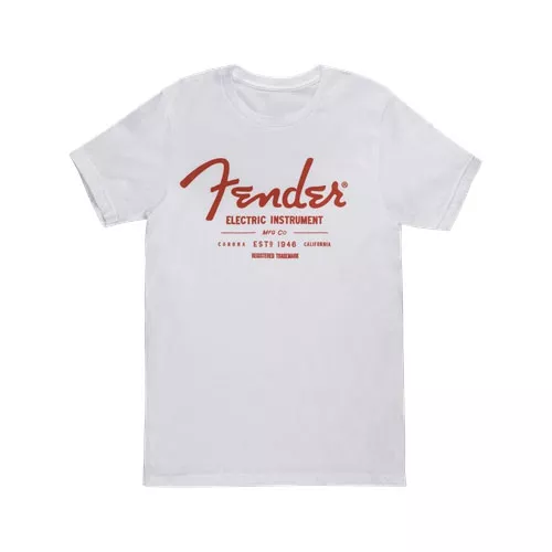 Fender Electric Instruments Men′s T-Shirt, White, Xl Fender Electric Instruments Men′s T-Shirt, White, Xl