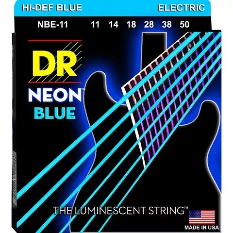 DR NBE11 Neon Saiten für E-Gitarre 11-50 in Blau DR NBE11 Neon Saiten für E-Gitarre 11-50 in Blau