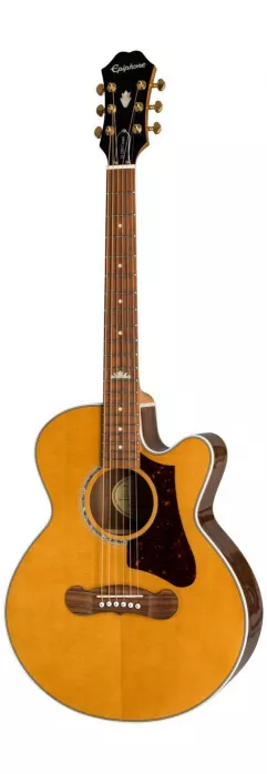 Epiphone J200 EC Studio Parlor Solid Top Fishman Vintage Natural Westerngitarre (mit Tonabnehmer) Epiphone J200 EC Studio Parlor Solid Top Fishman Vintage Natural Westerngitarre (mit Tonabnehmer)