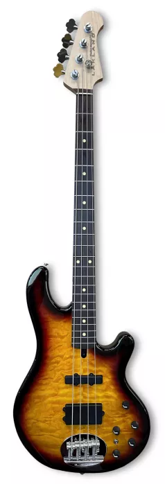 Lakland Skyline 44-02 Deluxe Bass, 4-String - Quilted Maple Top, Three Tone Sunburst Gloss Lakland Skyline 44-02 Deluxe Bass, 4-String - Quilted Maple Top, Three Tone Sunburst Gloss