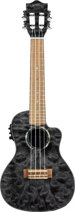 Lanikai Quilted Maple Black CE ukulele koncertowe elektro-akustyczne Lanikai Quilted Maple Black CE ukulele koncertowe elektro-akustyczne