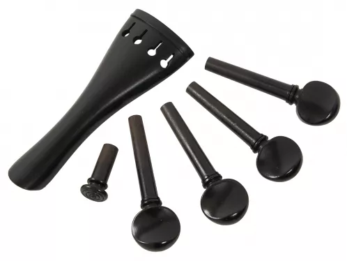 AN violin tailpiece set 4/4 a la Schweizer ebony, Economy Line AN violin tailpiece set 4/4 a la Schweizer ebony, Economy Line