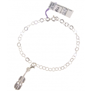 Zebra Music bracelet with violin, silver, B006