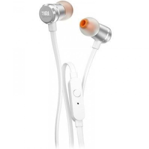 JBL T290, srebrne suchawki dokanaowe z uniwersalnym sterowaniem