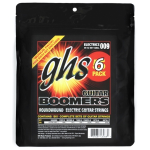 GHS Guitar Boomers E-Gitarren-Saiten, Extra Light, .009-.042, 6-Pack