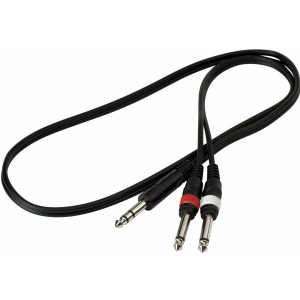 RockCable Patch-Kabel - TRS (6.3 mm / 1/4) to 2 x TS (6.3 mm / 1/4) - 1 m / 3.3 ft.