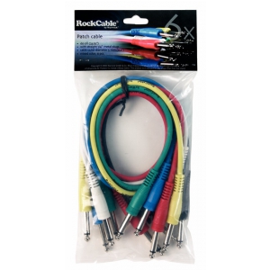 RockCable Patch-Kabel - straight TS (6.3 mm / 1/4), multi-color, 6 pcs. - 60 cm / 23 5/8