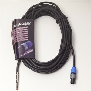 RockCable Lautsprecher-Kabel - SpeakON (2-pin) to TS Plug (6.3 mm) - 15 m / 49.2 ft.