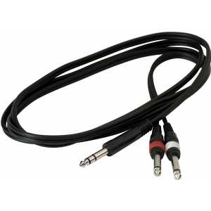 RockCable Patch-Kabel - TRS (6.3 mm / 1/4) to 2 x TS (6.3 mm / 1/4) - 1.8 m / 5.9 ft.