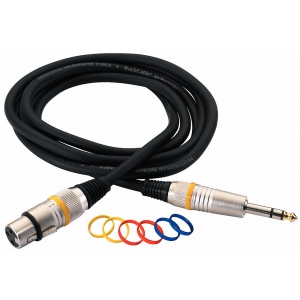 RockCable Mikrofon-Kabel   - XLR (female) / TRS Plug (6.3 mm / 1/4), color coded - 10 m / 32.8 ft.