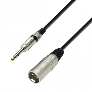Adam Hall Cables K3 BMV 0100 Symmetrisches Kabel XLR Male auf Klinke TRS | 1 m