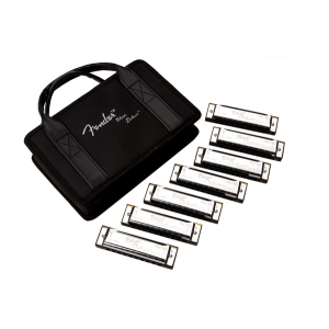 Fender Blues Deluxe Harmonica, Pack of 7, with Case
