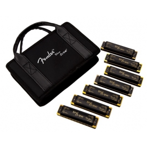Fender Blues DeVille Harmonica, Pack of 7, with Case