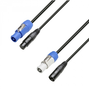  Adam Hall 8101 PSDT 0150 Netz-   DMX Kabel Power Twist In   XLR female auf Power Twist Out   XLR male 1,5m