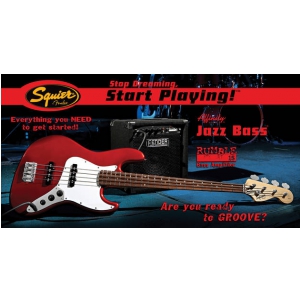 Fender Squier Affinity Jazz Bass Metallic Red zestaw Verstrker