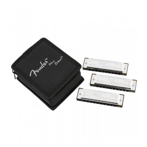 Fender Blues Deluxe Harmonica Pack Of 3 With Case