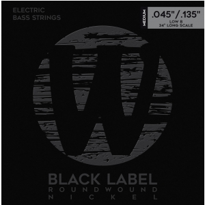 Warwick 41301 Black Label Nickel-Plated Steel - 5-String, Low B Bassgitarren-Saiten 45-135