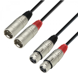 Adam Hall Cables K3 TMF 0100 Twin-Kabel 2 x XLR Female auf 2 x XLR Male | 1 m