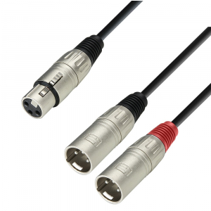 Adam Hall Cables K3 YFMM 0100 Audiokabel XLR Buchse auf 2 x XLR Stecker, 1 m