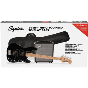 Fender Squier Affinity Precision Bass PJ Pack, Black, Gig  (...)
