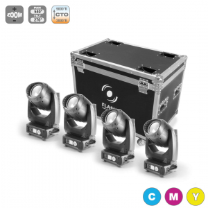 Flash F7100530 4x LED MOVING HEAD 200W CMY WASH + CASE