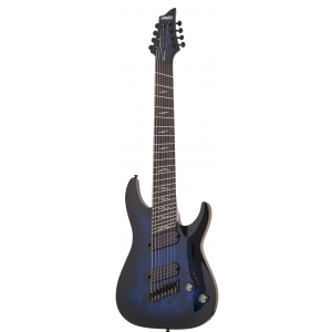 Schecter Omen Elite 8 MultiScale, See Thru Blue Burst  electric guitar