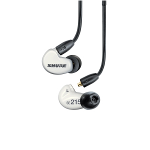 Shure SE215DYWH+UNI-EFS - Suchawki douszne AONIC215 z pojedynczym przetwornikiem i kablem 3.5mm (biae)