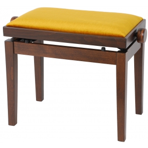 Grenada BG 27 piano bench, matte walnut, gold drubbing