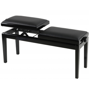 Grenada BG 4 double piano bench, gloss black, vinyl drubbing