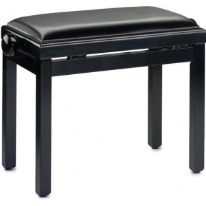Stagg PB39 piano bench, gloss black, skai