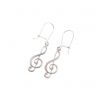 Zebra Music earrings treble clef, silver, B004