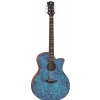 Luna Gypsy Exotic Quilted Ash Trans Blue Westerngitarre