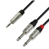 Adam Hall Cables K4 YWPP 0150 Audiokabel REAN 3,5 mm Klinke stereo auf 2 x 6,3 mm Klinke mono 1,5 m 