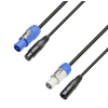 Adam Hall 8101 PSDT 0300 Netz-   DMX Kabel Power Twist In   XLR female auf Power Twist Out   XLR male 3m