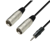 Adam Hall Cables K3 YWMM 0100 Audiokabel 3,5 mm Klinke stereo auf 2 x XLR Stecker 1 m 
