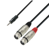 Adam Hall Cables K3 YWFF 0100 Audiokabel 3,5 mm Klinke Stereo auf 2 x XLR Female, 1 m 