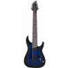 Schecter Omen Elite 8 MultiScale, See Thru Blue Burst  electric guitar