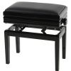 Grenada BG 5 piano bench with drawer, gloss black, leather
