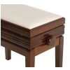 Grenada BG 5 piano bench with drawer, gloss walnut, beige drubbing