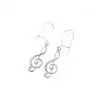 Zebra Music earrings treble clef, silver, B004