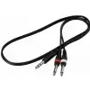 RockCable Patch-Kabel - TRS (6.3 mm / 1/4) to 2 x TS (6.3 mm / 1/4) - 1 m / 3.3 ft.