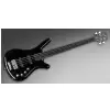 RockBass Corvette Basic 4-String, Solid Black High Polish, Fretless - Medium Scale Bassgitarre