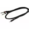 RockCable Patch-Kabel - 2 x TS Jack (6.3 mm / 1/4) to TRS Jack (3.5 mm / 1/8) - 1,5 meter