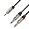 Adam Hall Cables K4 YWPP 0090 Y-Kabel REAN 2 x Klinke TS auf Miniklinke TRS | 0.9 m 