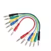 Adam Hall Cables K3 BVV 0060 Patchkabel Set aus 6 Kabeln 6,3 mm Klinke stereo auf 6,3 mm Klinke stereo 0,6 m