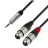 Adam Hall Cables K4 YWFF 0300 Y-Kabel REAN 2 x XLR Female auf Miniklinke TRS | 3 m 