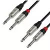 Adam Hall Cables K4 TPP 0300 Audiokabel REAN 2 x 6,3 mm Klinke mono auf 2 x 6,3 mm Klinke mono 3 m 