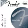Fender Nylon Acoustic Strings, 100 Clear/Silver, Tie End, Gauges