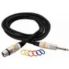 RockCable Mikrofon-Kabel - XLR (female) / TS Plug (6.3 mm / 1/4), color coded - 3 m / 9.8 ft.