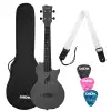 Cascha Carbon Fibre EQ Black Set Konzert-Ukulele